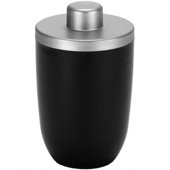 Porta Algodão 500ml 14cm Altura Preto Cromo Fosco